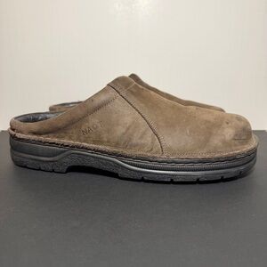 Mens NAOT Bjorn Brown Nubuck Leather Comfort Slip On Clogs / Size 12 - EU 45